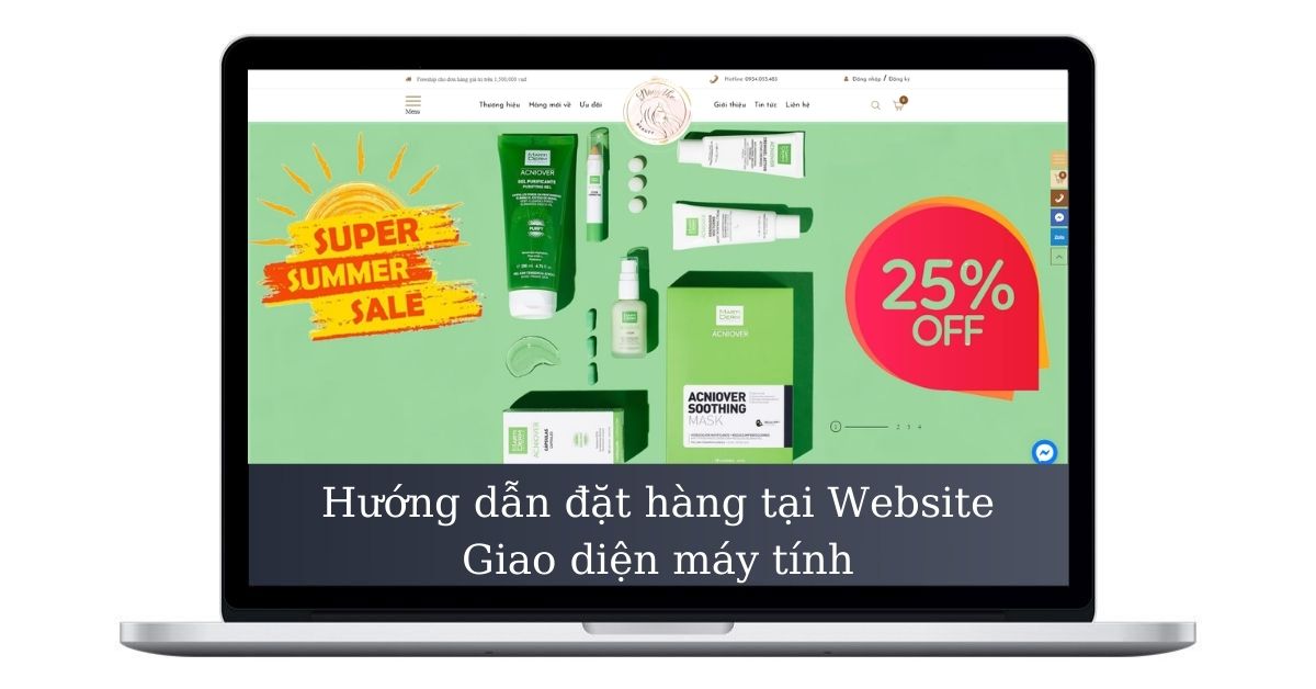 Hướng dẫn mua hàng trên Website Nàng Thơ Beauty - Giao diện Máy tính